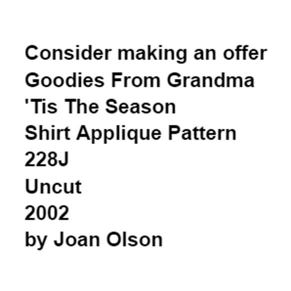 Vtg Goodies From Grandma 228J Tis The Season Pattern Top Applique Christmas - Picture 3 of 6